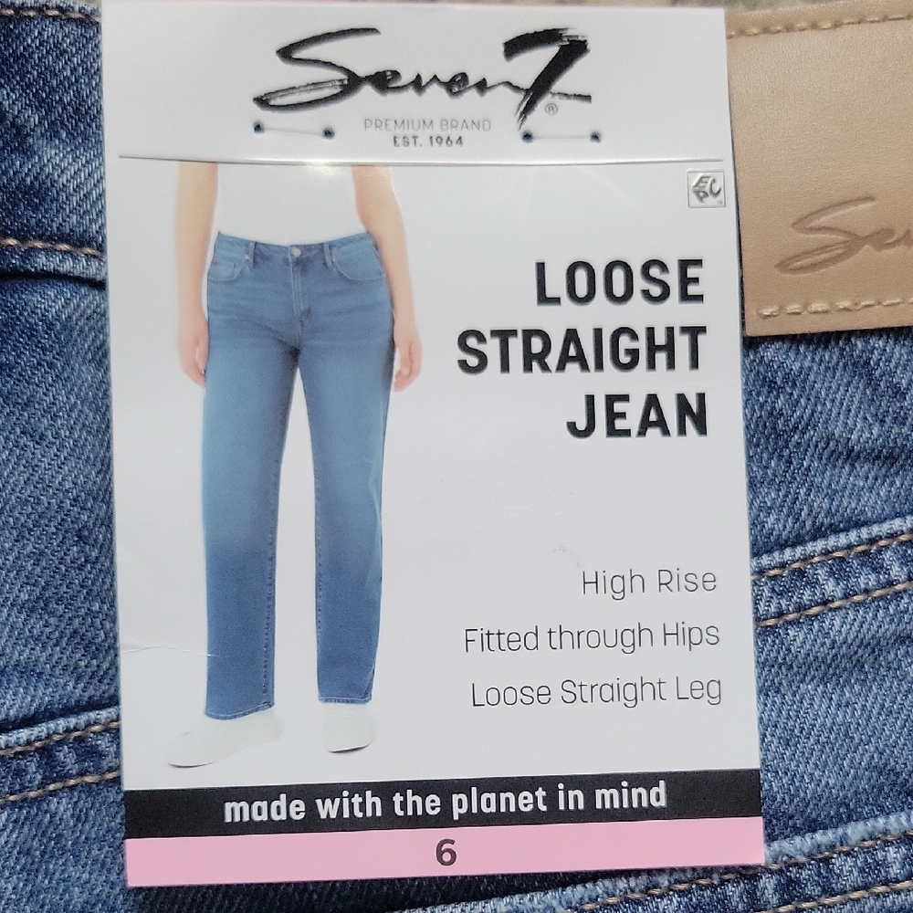 Seven7 Women's Classic Blue Straight Leg Jeans